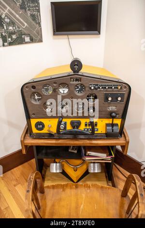 Muskegon, Michigan - The Muskegon Heritage Museum has more than 200 exhibits showing the business and industrial history of the region. The ATC-510 Fl Stock Photo