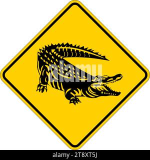 Alligator Sign, Alligator Area Sign Stock Vector