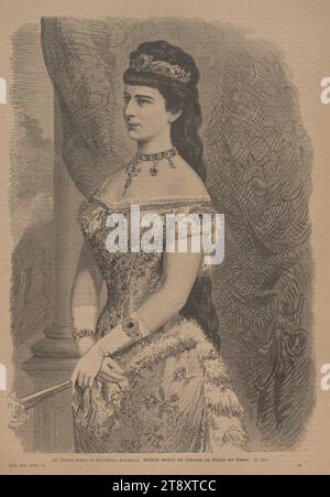 For the silver wedding of the Austrian imperial couple. Elisabeth, Empress of Austria and Queen of Hungary', Unknown, 1879, paper, wood engraving, height 38, 5 cm, width 27, 7 cm, Fine Arts, Habsburgs, Fashion, Media and Communication, Estate Constantin von Wurzbach, portrait, woman, dress, gown, queen; empress, weekly, monthly, magazine, etc., ruler, sovereign, Elisabeth of Austria-Hungary, The Vienna Collection Stock Photo