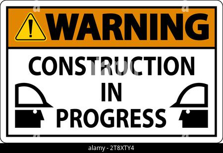 Warning Sign Construction In Progress Stock Vector