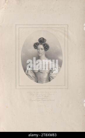 MARIE ANNE CAROLINE Royal Princess of Sardinia Wife of His Majesty FERDINAND V King of Hungary Crown Prince of Austria &. &. &.', Josef Kriehuber (1800-1876), lithographer, Date around 1830, paper, lithography, height 50, 3 cm, width 33, 6 cm, Inscription, 'Kriehuber del. u. lithog.'', 'litho. Institut in Wien', Fine Arts, Fashion, Estate Constantin von Wurzbach, portrait, woman, dress, gown, The Vienna Collection Stock Photo