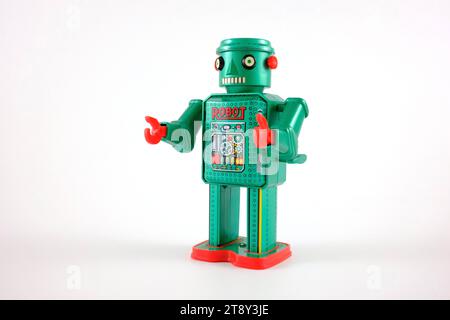 green robot on white background Stock Photo