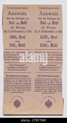 World War I food stamps for bread or flour 1915 Unknown 1915