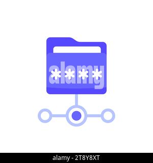 folder with a password icon Stock Vector
