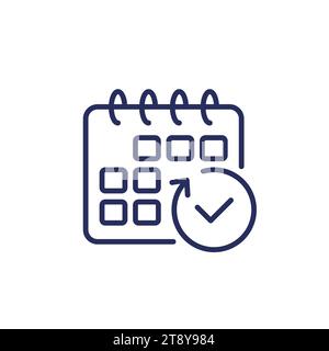 monthly subscription auto-renewal line icon Stock Vector