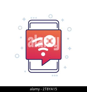 no wi-fi connection icon with a smart phone Stock Vector