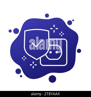 surge protection line icon, vector Stock Vector