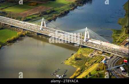 Aerial View, Construction Site Rhine Bridge Leverkusen Of The Highway 