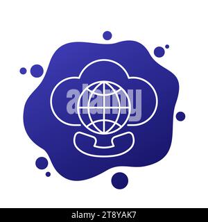 Voip telephony, roaming call line icon, vector Stock Vector