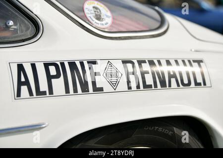 DIEPPE, FRANCE - MAY 29, 2022: Alpine car red modele 110 Berlinette V85 at the exposition Vintage and classic Cars. Stock Photo