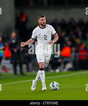 Aviva Stadium, Dublin, Ireland. 21st Nov, 2023. International Football Friendly, Republic of Ireland versus New Zealand; Tim Payne of New Zealand with the ball Credit: Action Plus Sports/Alamy Live News Stock Photo