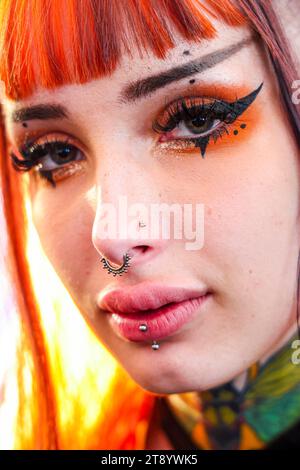 TOLUCA, MEXICO - NOVEMBER 4:  Sofía Rial or Sofi Chofimiau poses, during a show as part of the 'Hell & Heaven 2023' at Foro Pegaso on November 4, 2023 in Toluca, Mexico.(Photo by Luis Gutierrez/ Norte Photo) Stock Photo