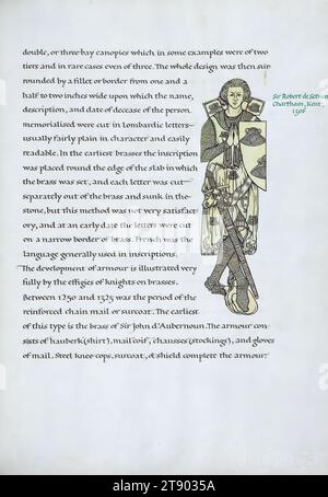 English Brasses, Illustration of Reginald de Malyns and his two wives