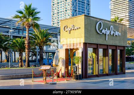 Entrance of Carpe Diem Lounge Club, CDLC, restaurant at Passeig Maritím de la Barceloneta beach, Barcelona, Catalonia, Spain Stock Photo