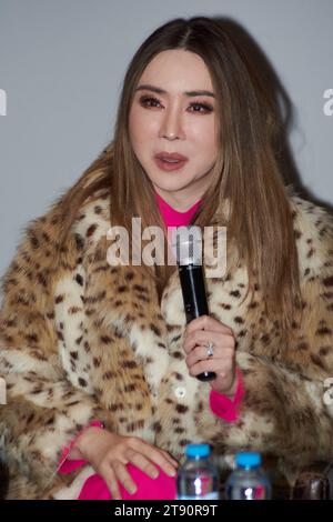 Anne Jakkaphong Jakrajutati Press Conference November 20, 2023, Mexico City, Mexico: The new Miss Universe, the Thai businesswoman Founder & CEO of JKN Global Group Public Limited Anne Jakkaphong Jakrajutatip attends a press conference at Torre Mayor. on November 20, 2023 in Mexico City, Mexico. Photo By Jaime Nogales/ Eyepix Group Mexico City Mexico Copyright: xJaimexNogalesxxEyepixxGroupx Credit: Imago/Alamy Live News Stock Photo