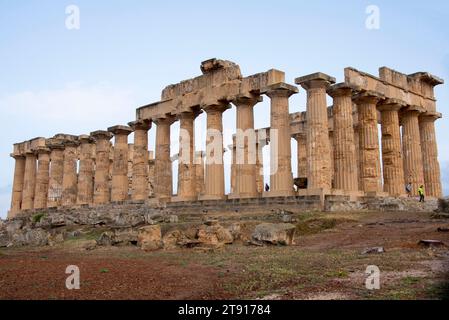 Temple of Hera in Selinunte - Sicily - Italy Stock Photo