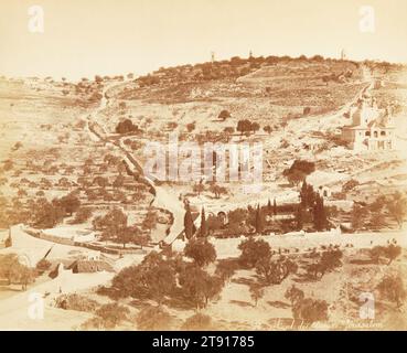 Mont des Oliviers, Jerusalem, 1870-1879, Félix Bonfils, French, 1831 - 1885, 8 7/8 x 11 in. (22.54 x 27.94 cm) (image)11 x 14 in. (27.94 x 35.56 cm) (mount), Albumen print, France, 19th century Stock Photo