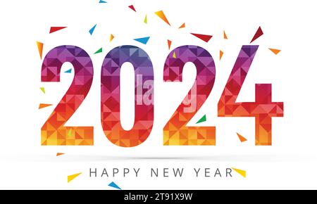 New year 2024 holiday card celebration design Stock Vector