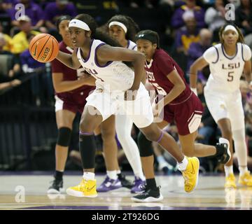 Baton Rouge, USA. 20th Nov, 2023. LSU Lady Tigers guard Flau'jae Johnson (4) leads the fast break during a women's college basketball game at Pete Maravich Assembly Center in Baton Rouge, Louisiana on Monday, November 20, 2023. (Photo by Peter G. Forest/Sipa USA) Credit: Sipa USA/Alamy Live News Stock Photo