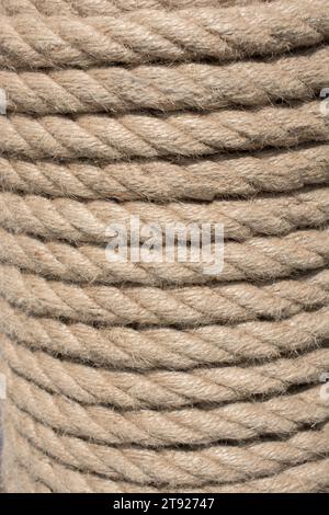 Inen rope in view as a thread background Stock Photo