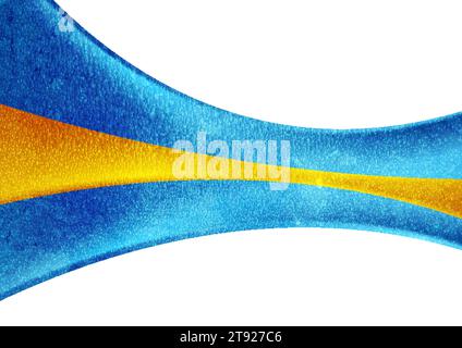 Contrast blue and orange waves abstract corporate background with grunge texture. Vector design template Stock Vector