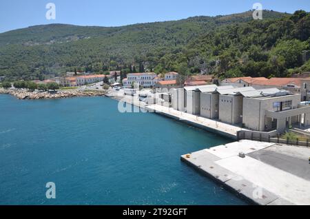 Greece, North Aegean, Samos island the Vathy port town and neoclassical buildings Stock Photo