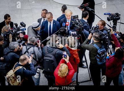 Netherlands. 22nd Nov, 2023. THE HAGUE - Party leader of the Party for Freedom (PVV) Geert Wilders casts his vote for the House of Representatives elections. ANP REMKO DE WAAL netherlands out - belgium out Credit: ANP/Alamy Live News Stock Photo