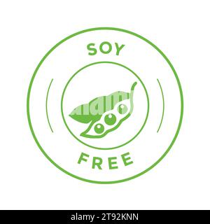 soy free green outline icon Stock Vector