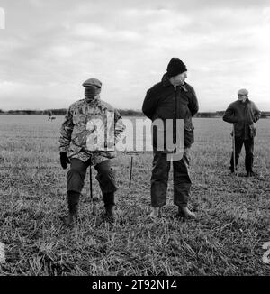 Hare Coursing 2000s UK. On a bitterly cold February day members of the Swaffham Coursing Club meet near Narborough, Norfolk, England 2000s HOMER SYKES Stock Photo