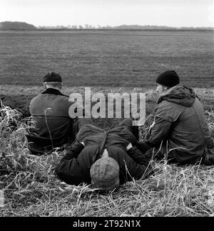 Waterloo Cup Hare Coursing annual event 2000s UK. Working class spectators at the Waterloo Cup relax between courses. Near Altcar, Lancashire, England. 2002 HOMER SYKES Stock Photo