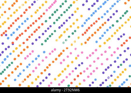 Naive seamless dotted pattern with bright hand drawn circles on a white background. Creative abstract squiggle style drawing background. Abstract prin Stock Vector