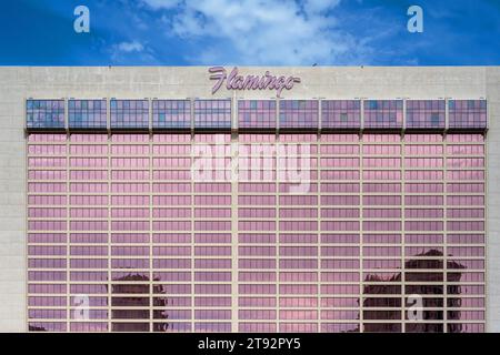Las Vega, Nevada - May 17, 2023: Flamingo hotel and casino in Las Vegas Boulevard South (The Strip) during daytime Stock Photo