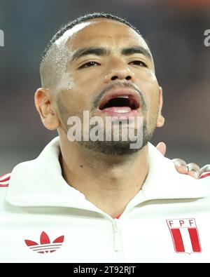 Lima, Peru. 21st Nov, 2023. Alexander Callens of Peru during the FIFA 2024 World Cup qualifying round match between Peru and Venezuela played at Nacional de Lima Stadium on November 21 in Lima, Peru. (Photo by Miguel Marrufo/PRESSINPHOTO) Credit: PRESSINPHOTO SPORTS AGENCY/Alamy Live News Stock Photo