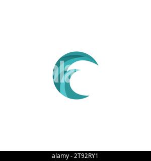 FC Wave Logo Simple Design Stock Vector