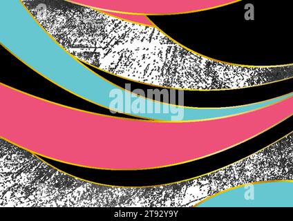 Minimal abstract pastel wavy grunge deluxe background with golden curves. Vector design Stock Vector