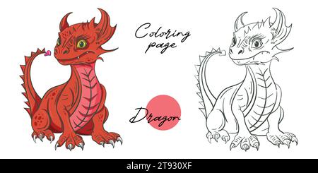 Year of the Dragon 2024 Isolated Coloring Page Stock Vector Image & Art ...