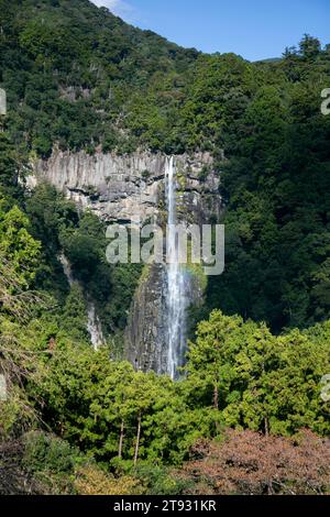 Nachi Waterfall is a large permanent waterfall in Japan located in Wakayama Prefecture. Stock Photo