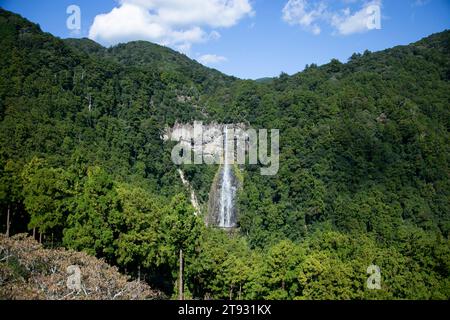 Nachi Waterfall is a large permanent waterfall in Japan located in Wakayama Prefecture. Stock Photo