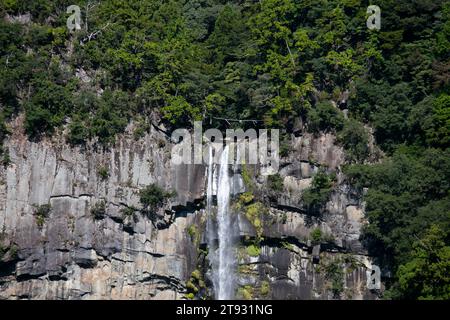 Nachi Waterfall is a large permanent waterfall in Japan located in Wakayama Prefecture. Stock Photo