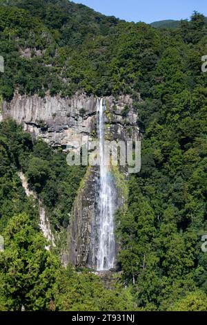 Nachi Waterfall is a large permanent waterfall in Japan located in Wakayama Prefecture. Stock Photo