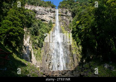 Nachi Waterfall is a large permanent waterfall in Japan located in Wakayama Prefecture. Stock Photo