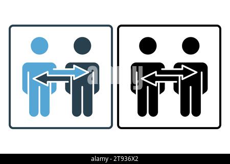 empathy icon. human with arrow. solid icon style. simple vector design editable Stock Vector