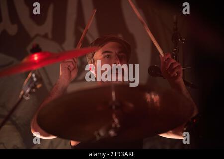 Celtic punk band originally from Australia, The Rumjacks, performing live at SO36 in Berlin, Germany. Stock Photo