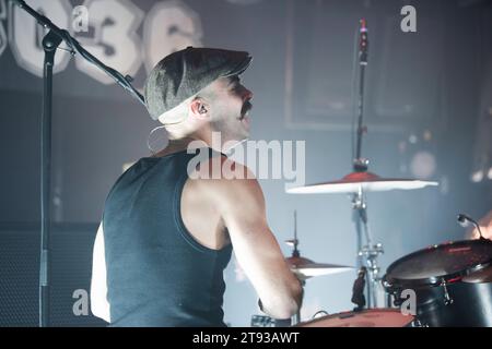 Celtic punk band originally from Australia, The Rumjacks, performing live at SO36 in Berlin, Germany. Stock Photo