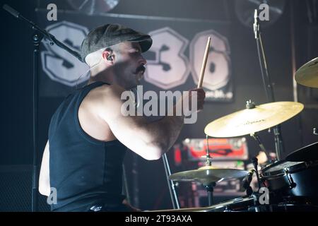 Celtic punk band originally from Australia, The Rumjacks, performing live at SO36 in Berlin, Germany. Stock Photo