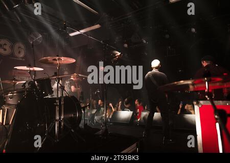 Celtic punk band originally from Australia, The Rumjacks, performing live at SO36 in Berlin, Germany. Stock Photo