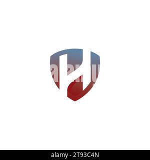 H Logo Simple Deign. Letter H Shield Logo Stock Vector