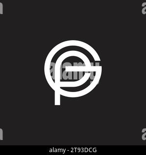 letter pg linked 3d geometric logo vector Stock Vector