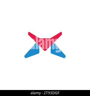 abstract m x hero character font logo vector Stock Vector