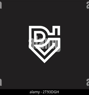 letter pv simple outline geometric logo vector Stock Vector